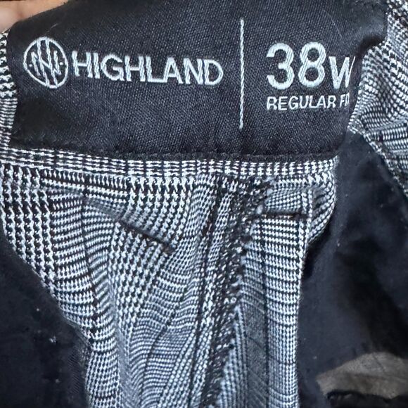 Highland Men’s 38W Plaid Pants Red Stripe Side Track Trousers Cotton Blend - Picture 3 of 7